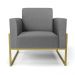 Poltrona Base Industrial Alta Dourado Marisa Linho Grafite A26 D03 - D'Rossi