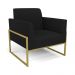 Poltrona Base Industrial Alta Dourado Marisa Linho Preto A79 D03 - D'Rossi