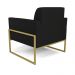 Poltrona Base Industrial Alta Dourado Marisa Linho Preto A79 D03 - D'Rossi