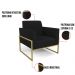 Poltrona Base Industrial Alta Dourado Marisa Linho Preto A79 D03 - D'Rossi