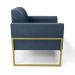 Poltrona Base Industrial Alta Dourado Marisa Suede Azul Marinho D03 - D'Rossi
