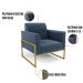 Poltrona Base Industrial Alta Dourado Marisa Suede Azul Marinho D03 - D'Rossi