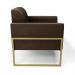Poltrona Base Industrial Alta Dourado Marisa Suede Marrom D03 - D'Rossi