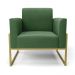 Poltrona Base Industrial Alta Dourado Marisa Suede Verde D03 - D'Rossi