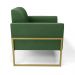 Poltrona Base Industrial Alta Dourado Marisa Suede Verde D03 - D'Rossi