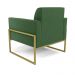 Poltrona Base Industrial Alta Dourado Marisa Suede Verde D03 - D'Rossi