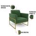 Poltrona Base Industrial Alta Dourado Marisa Suede Verde D03 - D'Rossi