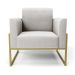 Poltrona Base Industrial Alta Dourado Marisa Veludo Cinza D03 - D'Rossi