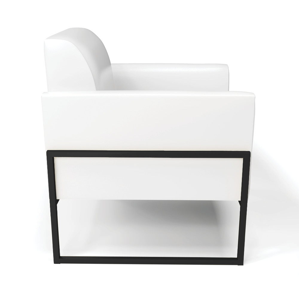 Poltrona Base Industrial Alta Preto Marisa Corano Branco D03 - D'Rossi