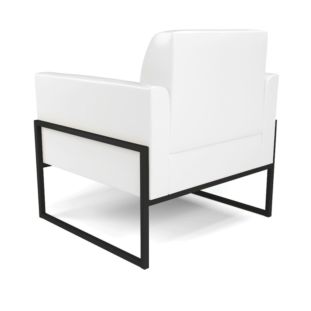 Poltrona Base Industrial Alta Preto Marisa Corano Branco D03 - D'Rossi
