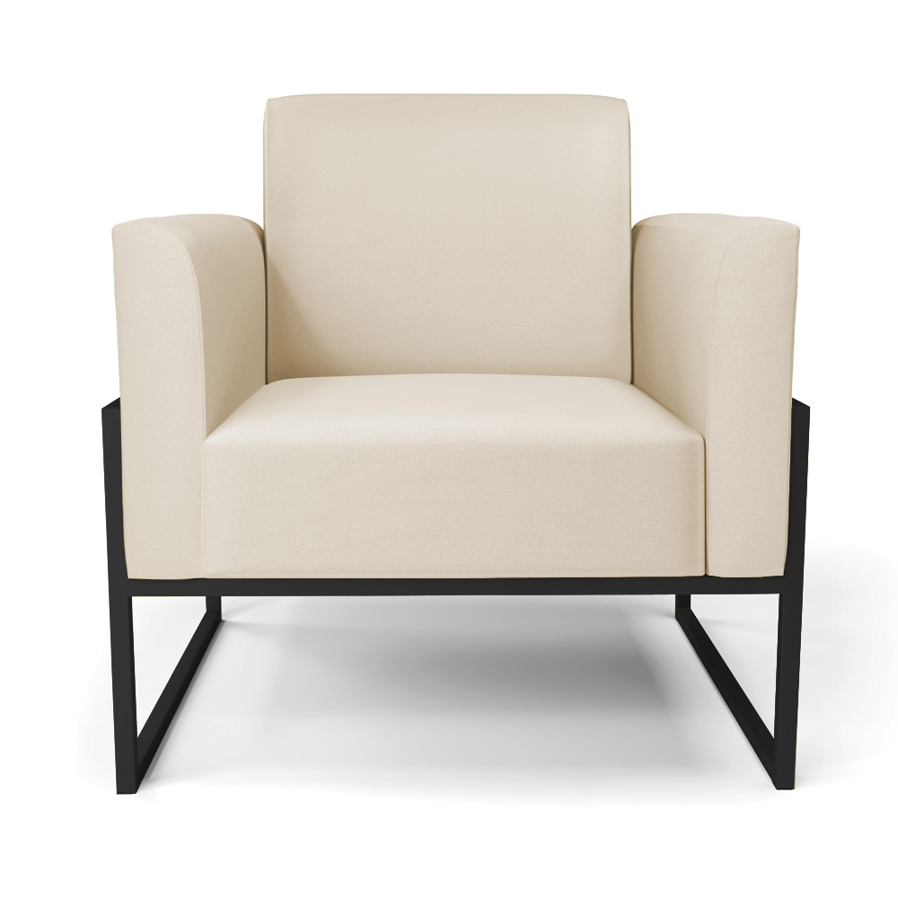 Poltrona Base Industrial Alta Preto Marisa Corino Bege D03 - D'Rossi