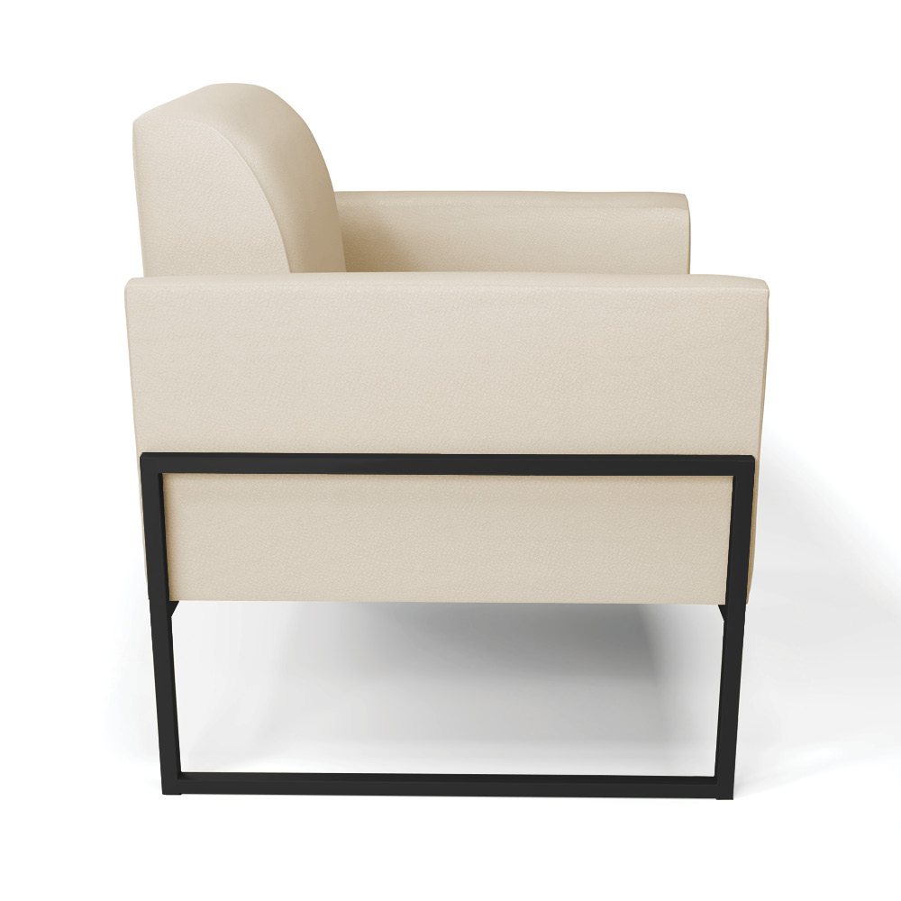 Poltrona Base Industrial Alta Preto Marisa Corino Bege D03 - D'Rossi