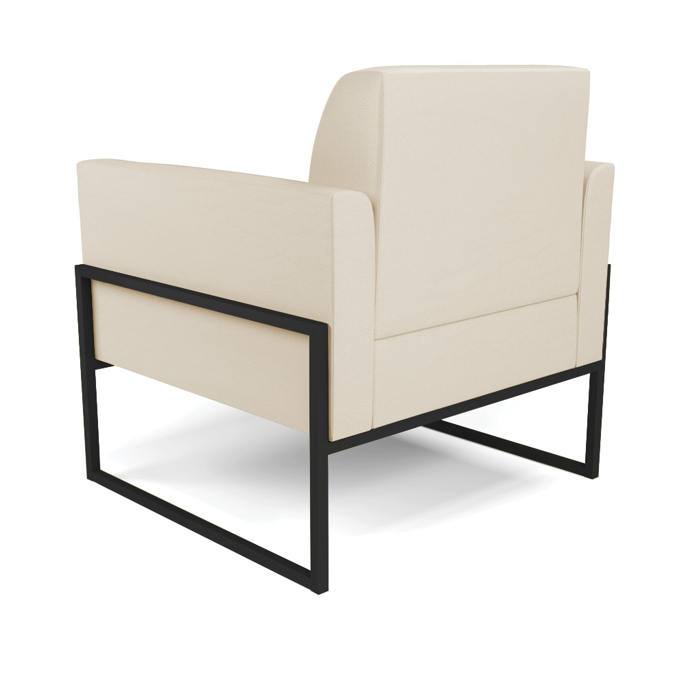 Poltrona Base Industrial Alta Preto Marisa Corino Bege D03 - D'Rossi
