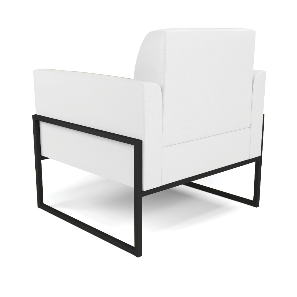 Poltrona Base Industrial Alta Preto Marisa Corino Branco D03 - D'Rossi