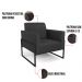 Poltrona Base Industrial Alta Preto Marisa Corino Preto D03 - D'Rossi