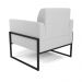 Poltrona Base Industrial Alta Preto Marisa Linho Cinza A05 D03 - D'Rossi