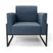 Poltrona Base Industrial Alta Preto Marisa Suede Azul Marinho D03 - D'Rossi