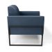 Poltrona Base Industrial Alta Preto Marisa Suede Azul Marinho D03 - D'Rossi