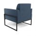 Poltrona Base Industrial Alta Preto Marisa Suede Azul Marinho D03 - D'Rossi