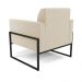 Poltrona Base Industrial Alta Preto Marisa Suede Bege D03 - D'Rossi