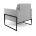 Poltrona Base Industrial Alta Preto Marisa Suede Cinza D03 - D'Rossi