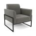 Poltrona Base Industrial Alta Preto Marisa Suede Grafite D03 - D'Rossi