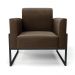 Poltrona Base Industrial Alta Preto Marisa Suede Marrom D03 - D'Rossi