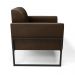 Poltrona Base Industrial Alta Preto Marisa Suede Marrom D03 - D'Rossi