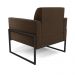 Poltrona Base Industrial Alta Preto Marisa Suede Marrom D03 - D'Rossi