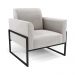 Poltrona Base Industrial Alta Preto Marisa Veludo Cinza D03 - D'Rossi