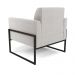 Poltrona Base Industrial Alta Preto Marisa Veludo Cinza D03 - D'Rossi