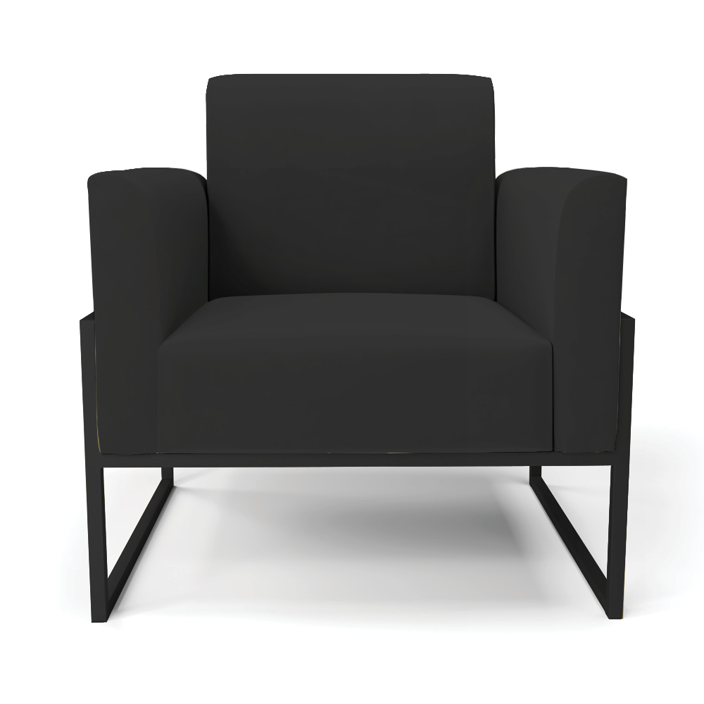 Poltrona Base Industrial Alta Preto Marisa Veludo Preto D03 - D'Rossi