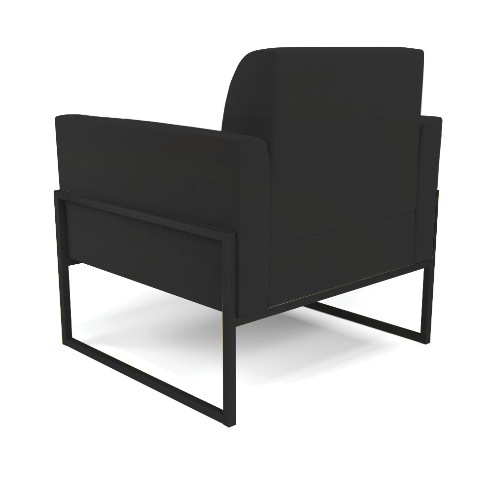 Poltrona Base Industrial Alta Preto Marisa Veludo Preto D03 - D'Rossi