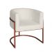 Poltrona Base Industrial Bronze para Sala Lety Bouclê Bege