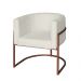 Poltrona Base Industrial Bronze para Sala Lety Bouclê Bege