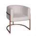 Poltrona Base Industrial Bronze para Sala Lety Bouclê Off White