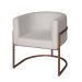 Poltrona Base Industrial Bronze para Sala Lety Bouclê Off White