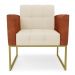 Poltrona Base Industrial Dourado Elisa Nozes/Linho Bege A19 D03 - D'Rossi