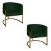 Poltrona Base Industrial Dourado Kit 2 Lety Veludo Verde S05 - D'Rossi