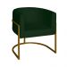 Poltrona Base Industrial Dourado Kit 2 Lety Veludo Verde S05 - D'Rossi