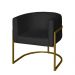 Poltrona Base Industrial Dourado Sala de Estar Lety Veludo Preto S05 - D'Rossi