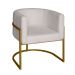Poltrona Base Industrial Dourado para Sala Lety Blouclê Off White