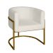Poltrona Base Industrial Dourado para Sala Lety Bouclê Bege