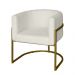 Poltrona Base Industrial Dourado para Sala Lety Bouclê Bege