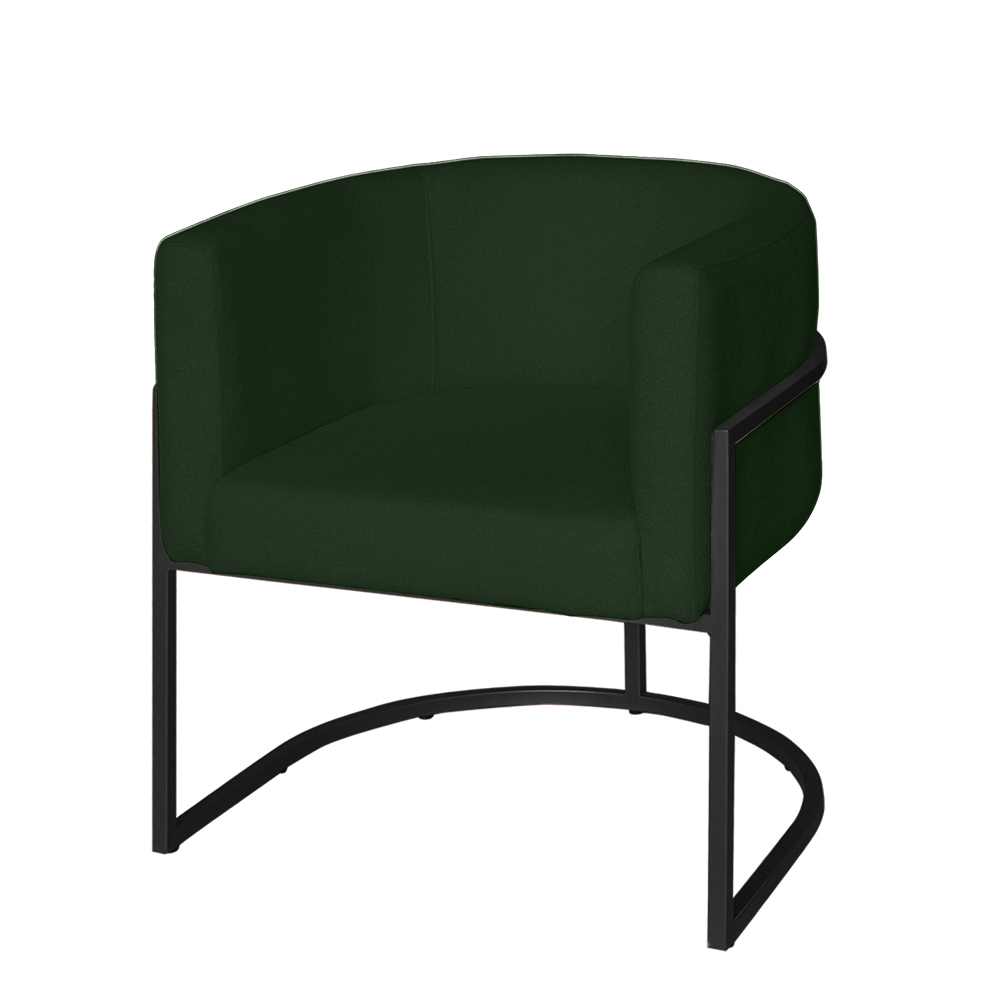 Poltrona Base Industrial Preto Kit 2 Lety Veludo Verde S05 - D'Rossi