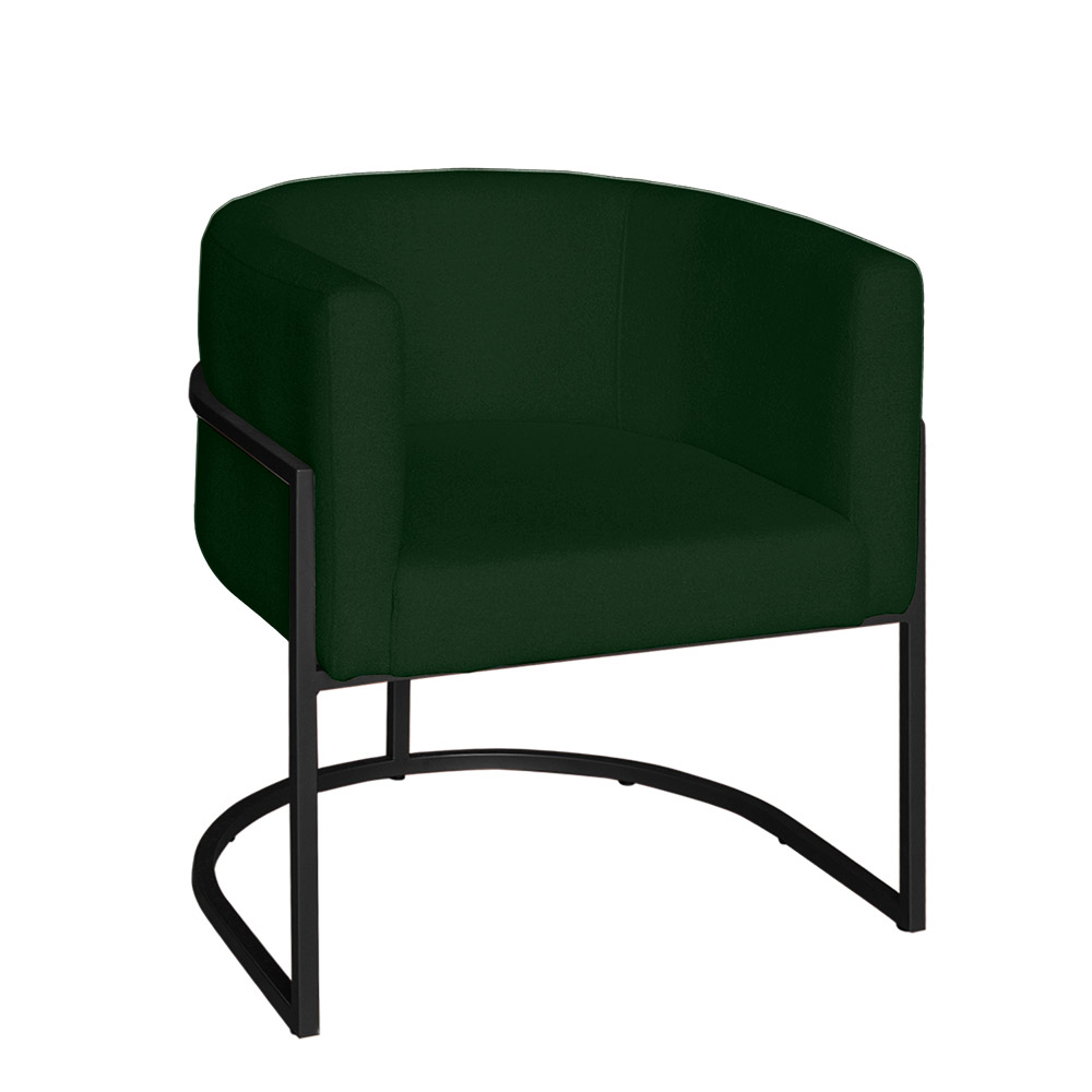 Poltrona Base Industrial Preto Kit 2 Lety Veludo Verde S05 - D'Rossi