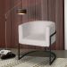 Poltrona Base Industrial Preto para Sala Lety Blouclê Off White