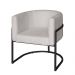 Poltrona Base Industrial Preto para Sala Lety Blouclê Off White