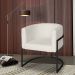 Poltrona Base Industrial Preto para Sala Lety Bouclê Bege