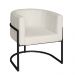 Poltrona Base Industrial Preto para Sala Lety Bouclê Bege